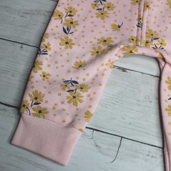 Carter's Baby Girl Hoodie Jumpsuit Romper Size 3 Months Floral Coverall - Picture 4 of 7